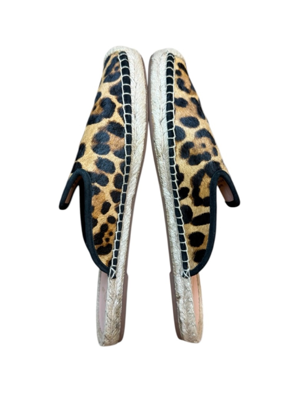 J. Crew Fur-Calf Hair Leopardprint Slip-On Espadrille Mules Women’s Shoes Size 9 - Picture 9 of 12